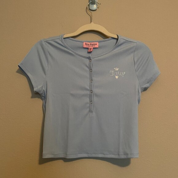 Juicy Couture, S, Cropped Henley Tee. - Picture 2 of 7